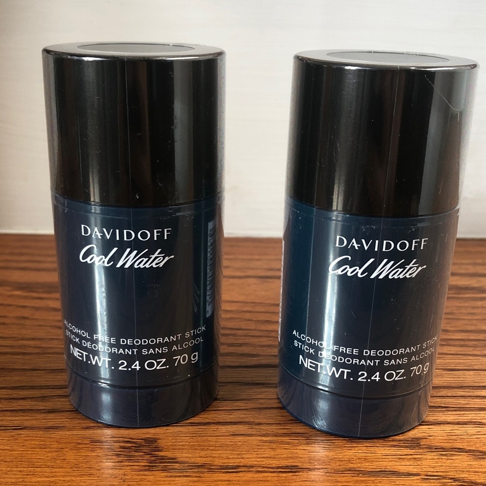 TWO DAVIDOFF COOL WATER DEODORANT STICK FOR MEN 2.4 Oz / 70 g BRAND NEW SEALED!!